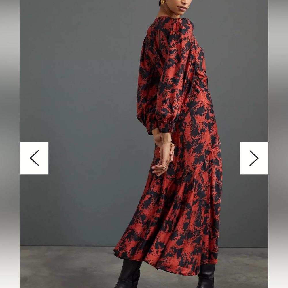 Anthropologie Red and Black High-Low Dress - Picture 3 of 5